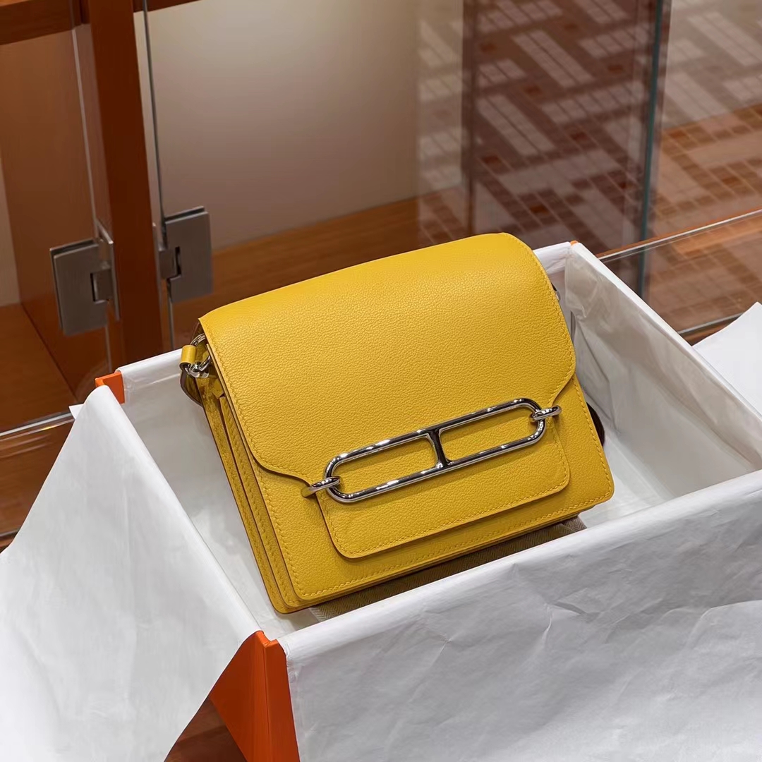 HERMES Roulis 18CM Togo 9D Silvery Hardware HandMade