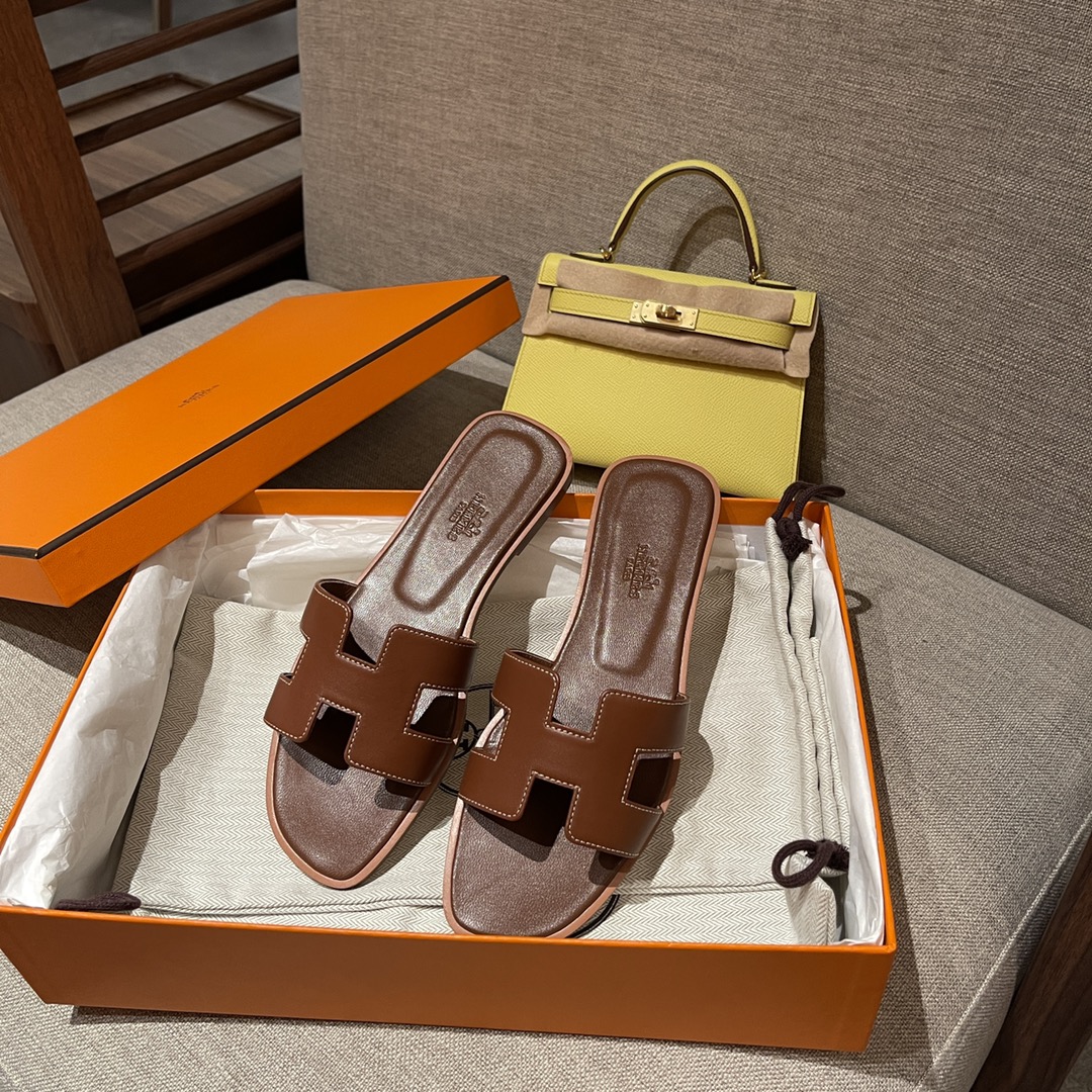 HERMES Sandals New Slippers Handmade Italian lamb sole 10 days of shipment CK37