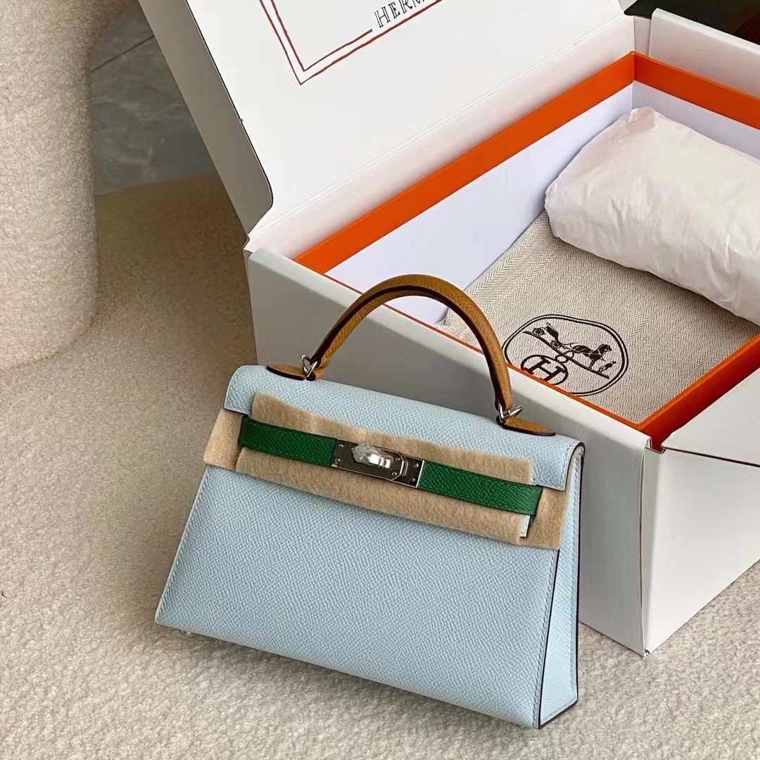 HERMES Mini Kelly 19CM T0 CK37 6H Vert Veronese Epsom SHW Full handmade Kelly fatory