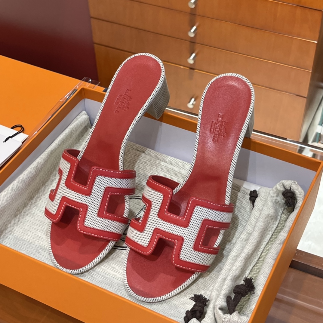 HERMES  Sandals New Slippers Handmade Italian lamb sole 10 days of shipment S5 Rouge Tomate