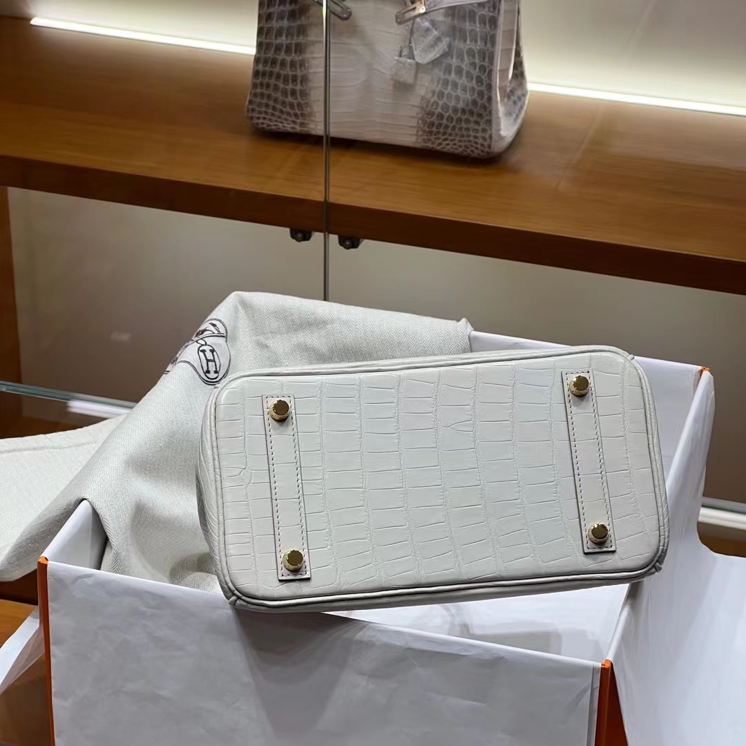 HERMES  Birkin 25CM 8L Alligator GHW Full handmade fatory