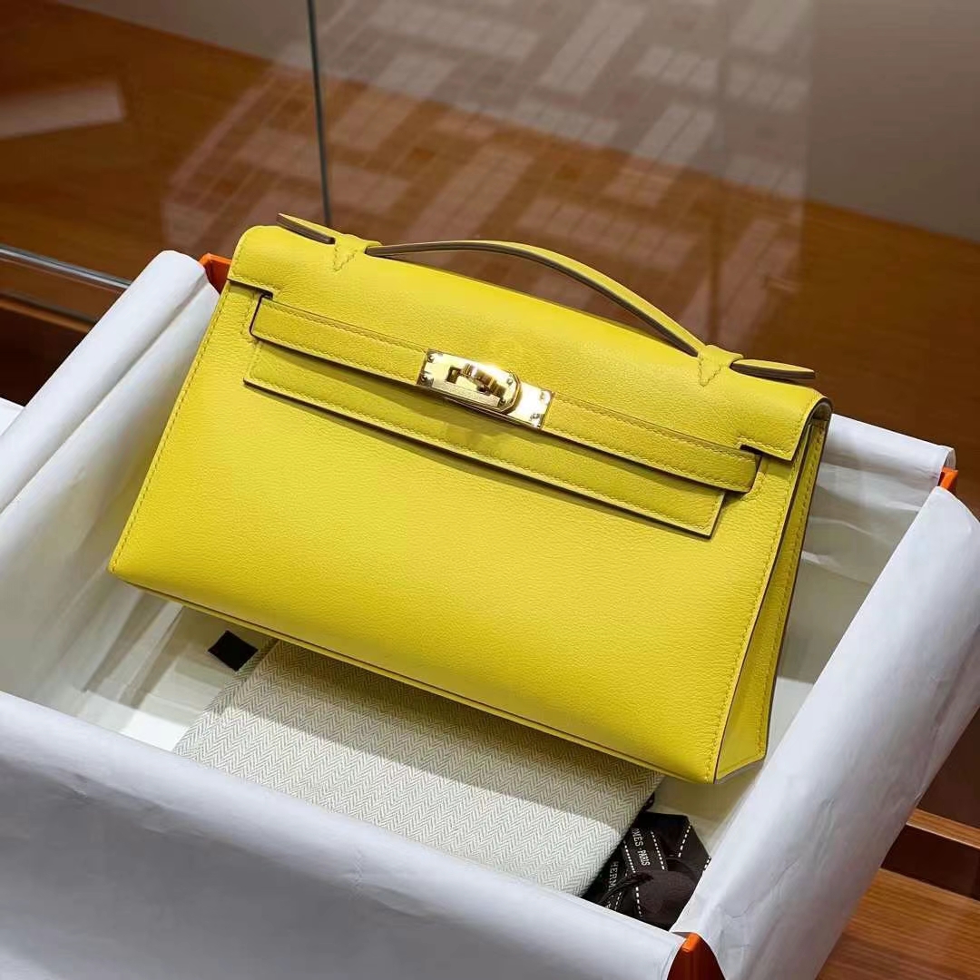 HERMES Kelly Pochette Swift 9N Full handmade 【God Factory】 Factory