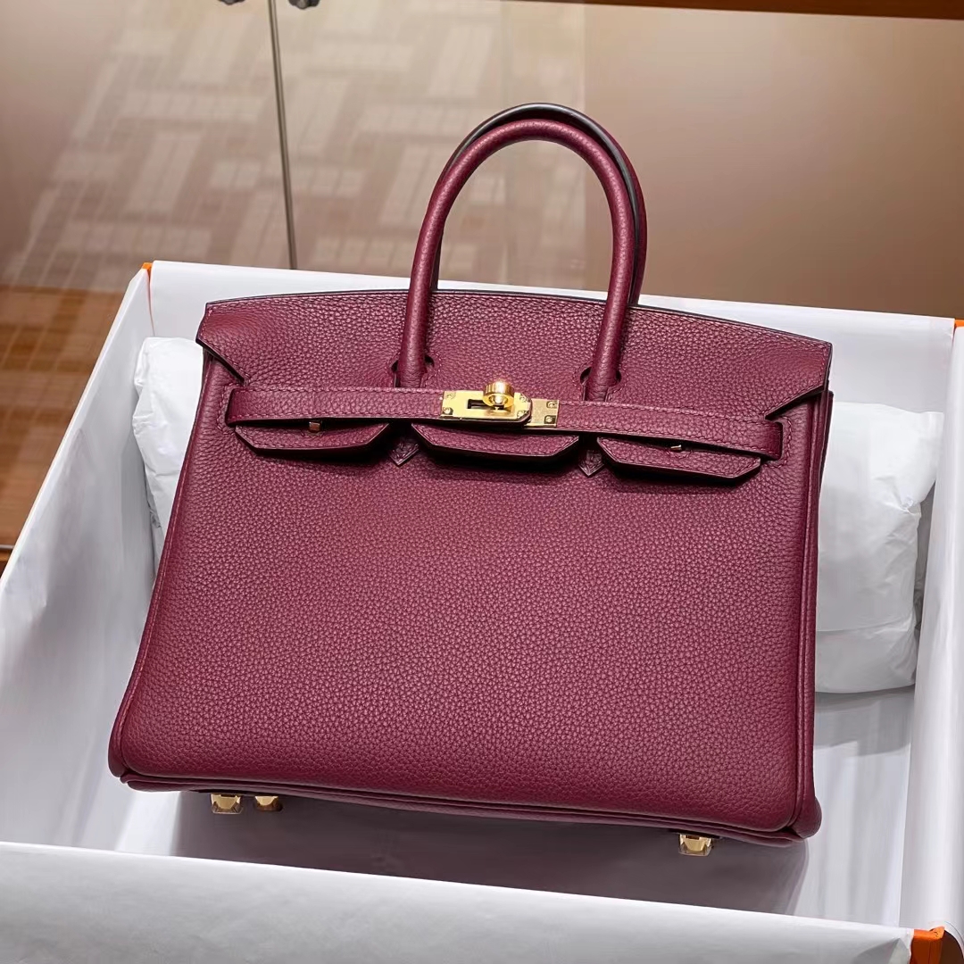 HERMES Birkin 25CM B5 Rubis Togo Full handmade Birkin fatory GHW