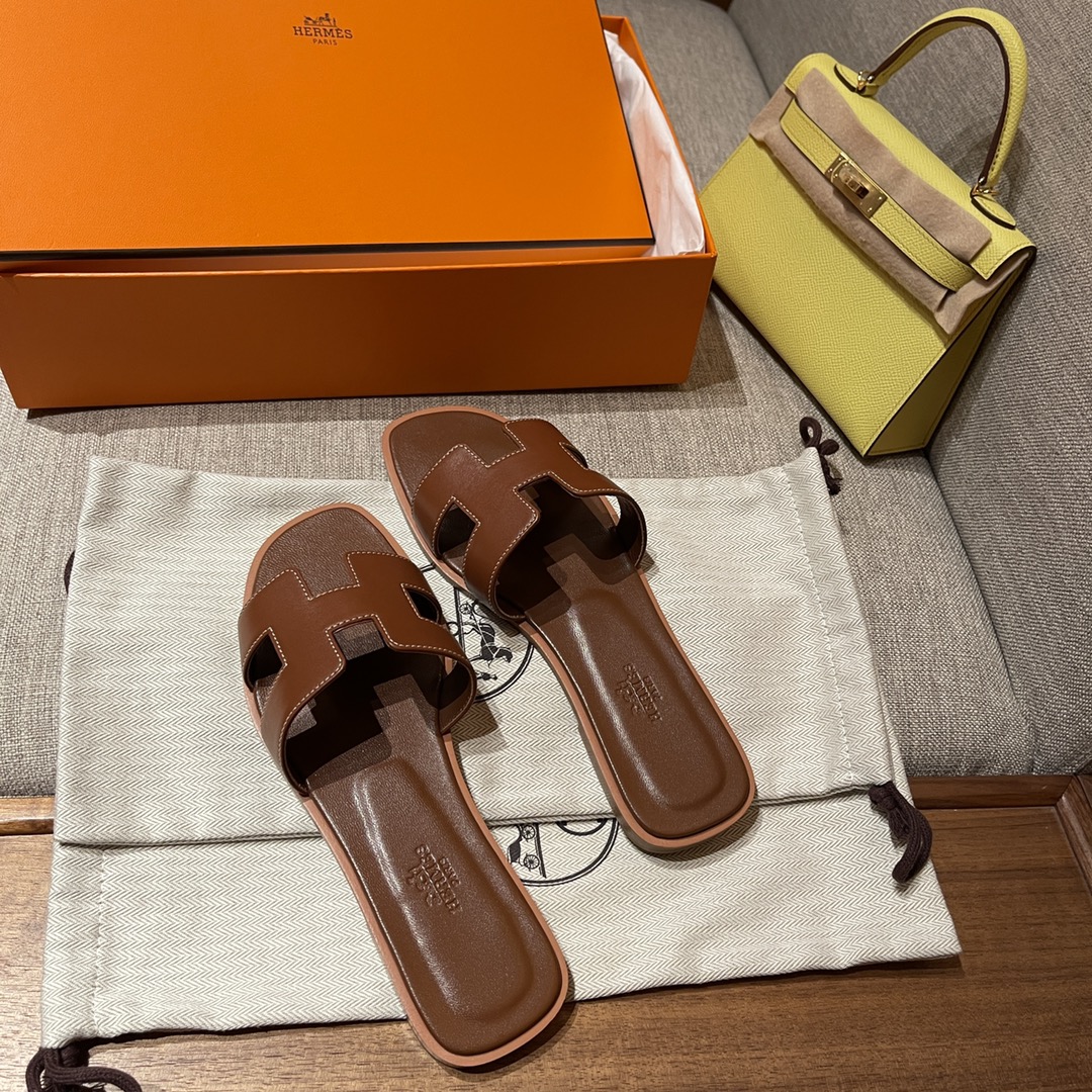 HERMES Sandals New Slippers Handmade Italian lamb sole 10 days of shipment CK37