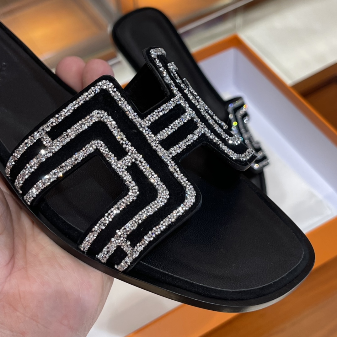 HERMES  Sandals New Slippers Handmade Italian lamb sole 10 days of shipment CC89 Nior