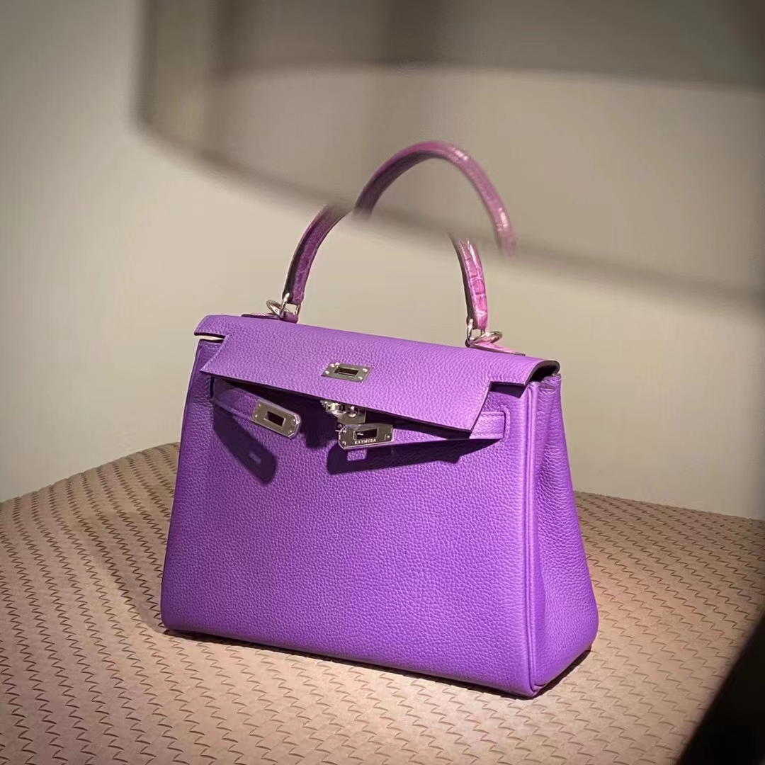 HERMES Kelly 25CM P9 Anemone Niloticus TOGO SHW Full handmade Kelly fatory