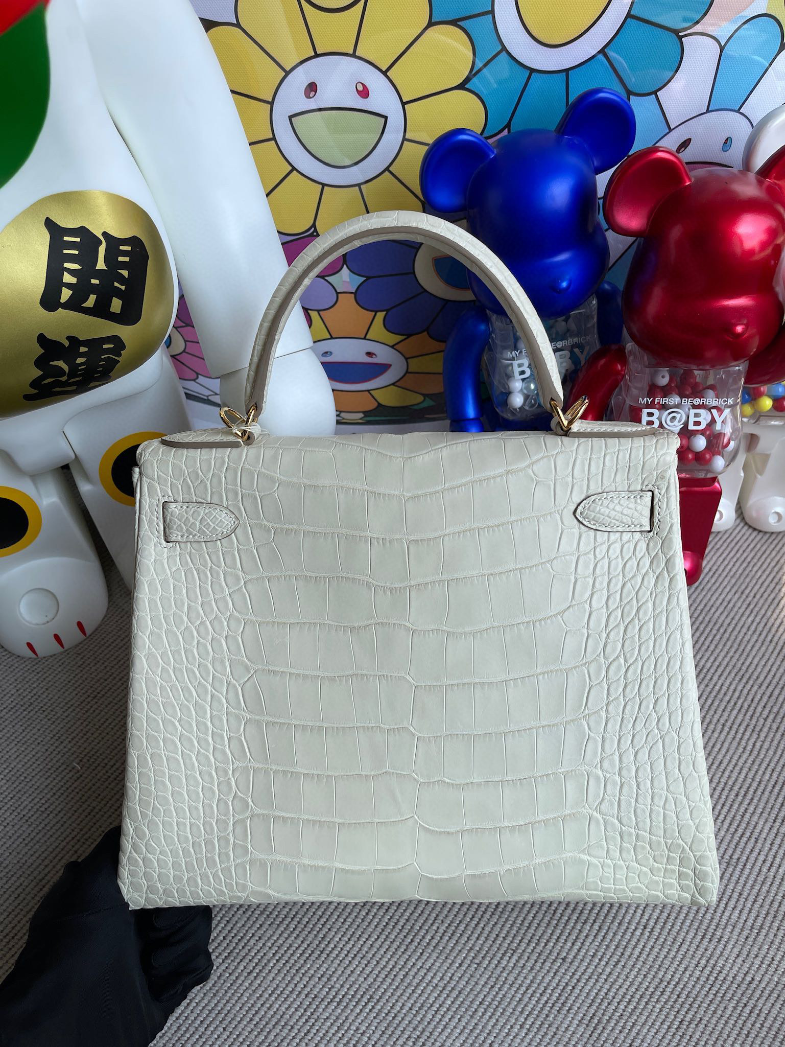 Hermes Kelly 28CM Matte Alligator 8L Beton Gold Hardware HandMade