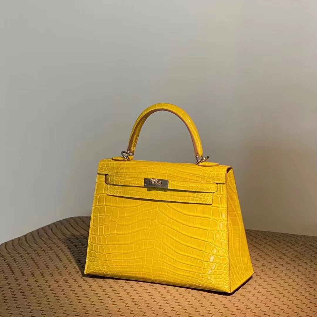 HERMES Kelly 25CM 9N Citron Niloticus GHW Full handmade