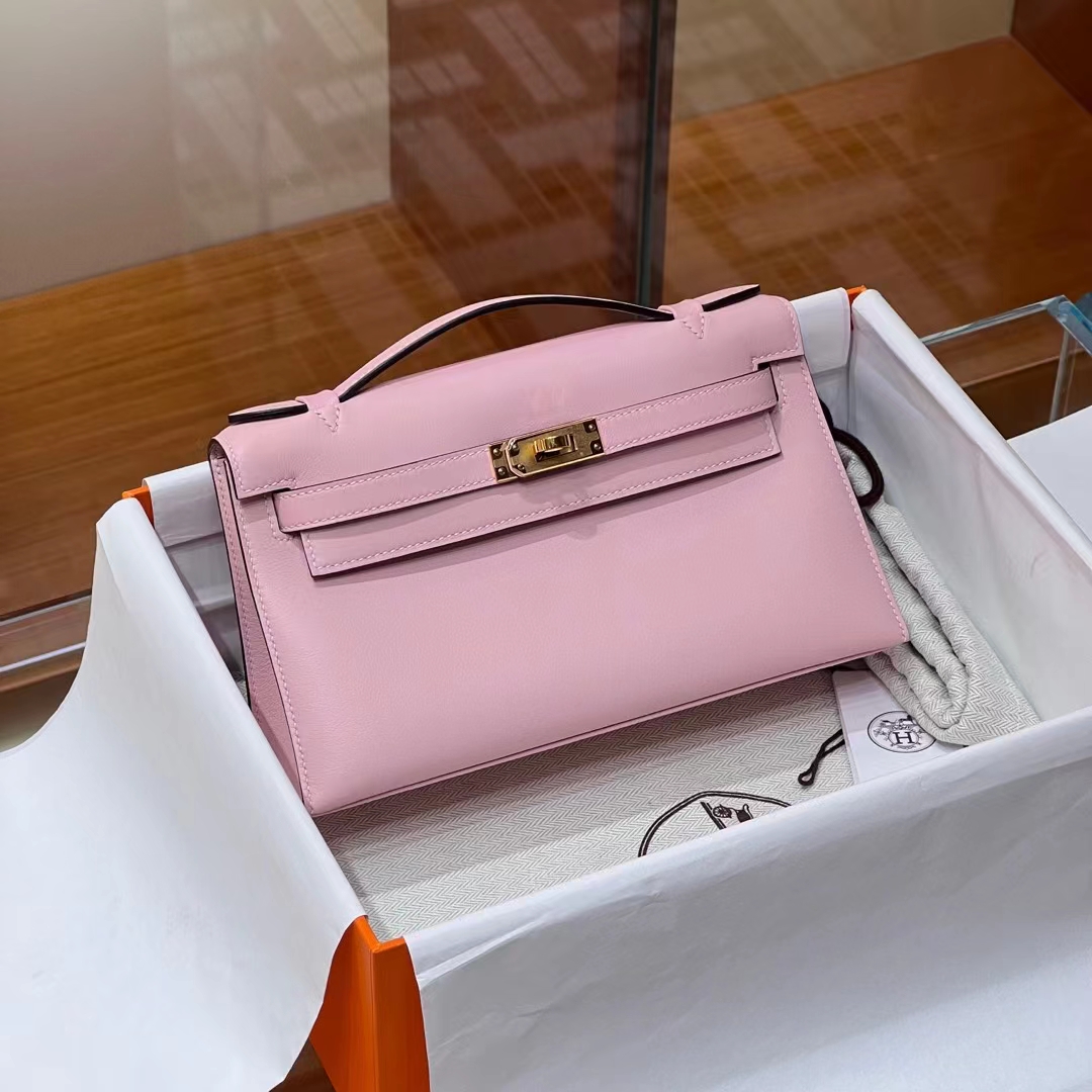 HERMES Kelly Pochette 3Q Swift Full handmade Kelly fatory