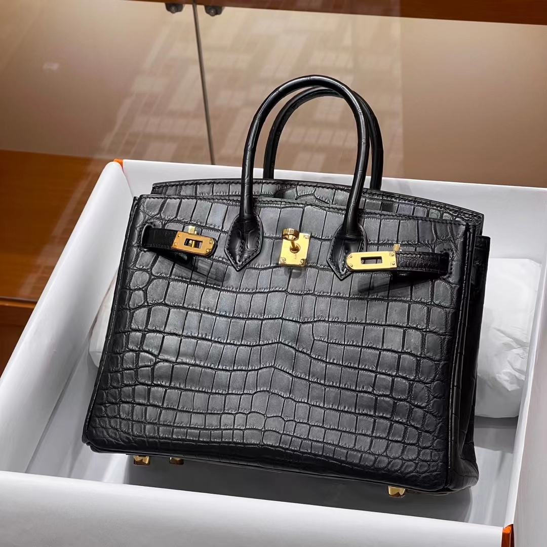 HERMES Birkin 25CM 89 Nior Niloticus Full handmade Birkin fatory GHW