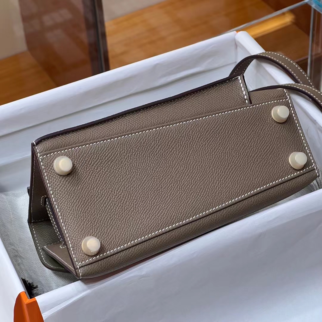 HERMES Kelly II Sellier 8C Gri Elephant GOLD Hardware HandMade