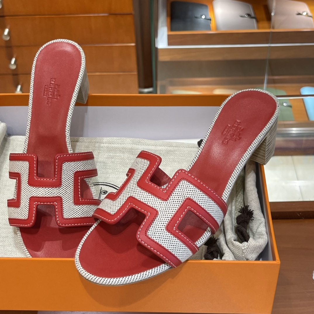 HERMES  Sandals New Slippers Handmade Italian lamb sole 10 days of shipment S5 Rouge Tomate