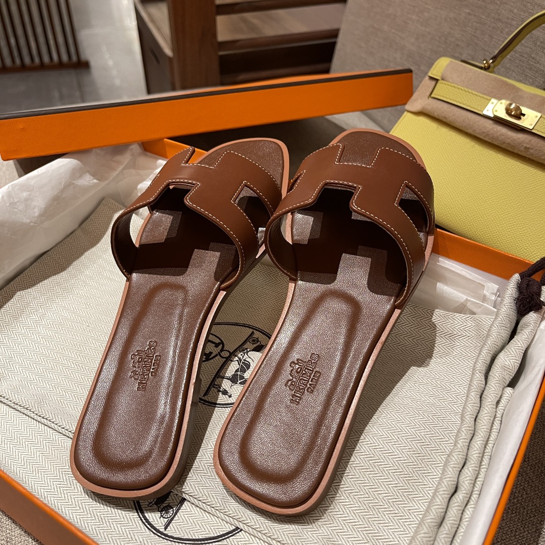 HERMES Sandals New Slippers Handmade Italian lamb sole 10 days of shipment CK37