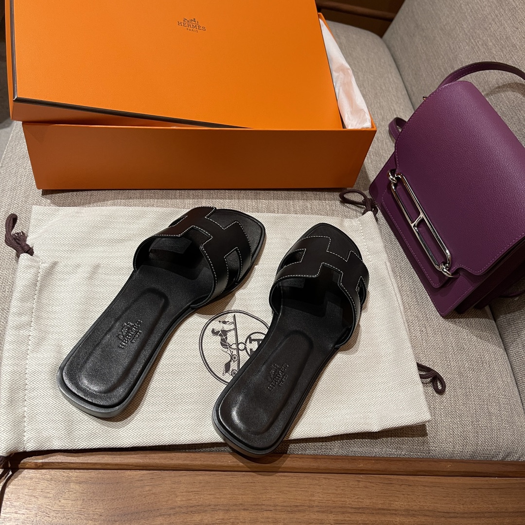 HERMES Sandals New Slippers Handmade Italian lamb sole 10 days of shipment CC89 Nior