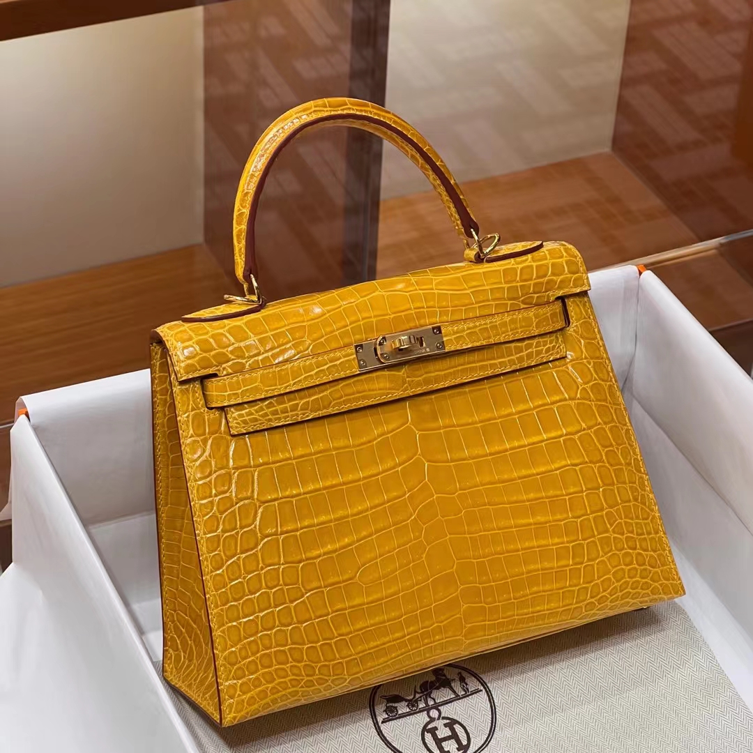 HERMES Kelly 25CM/28CM 9D Alligator GHW Full handmade 