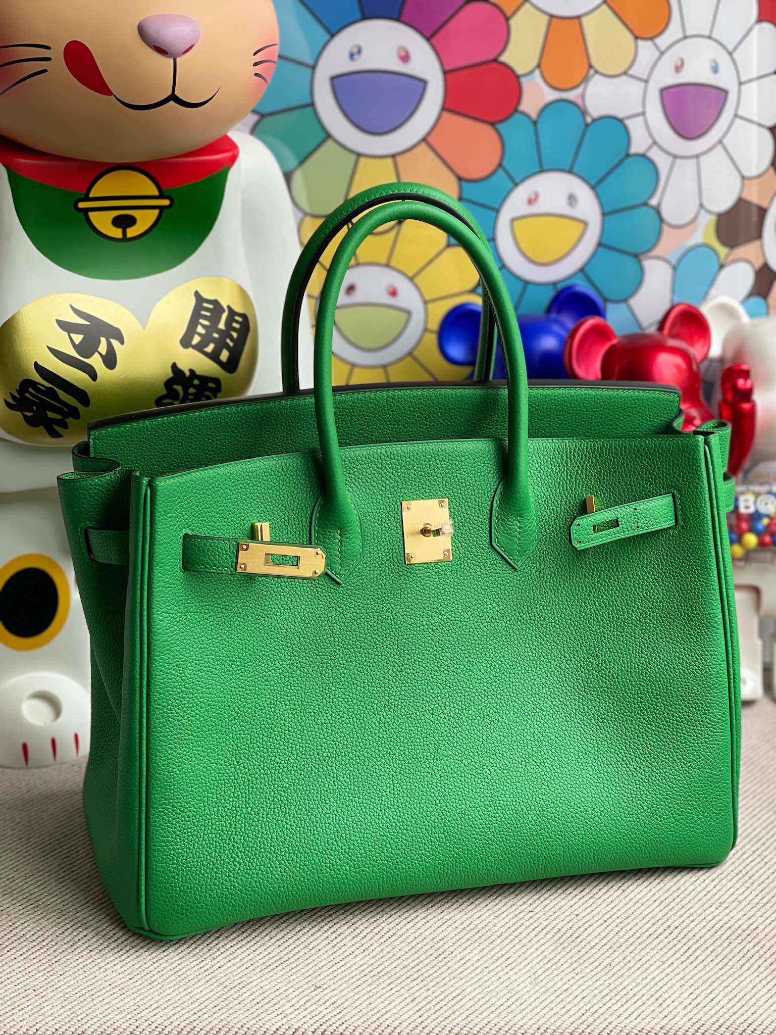 Hermes Birkin 35CM Togo 1K BamBoo Gold Hardware Full HandMade