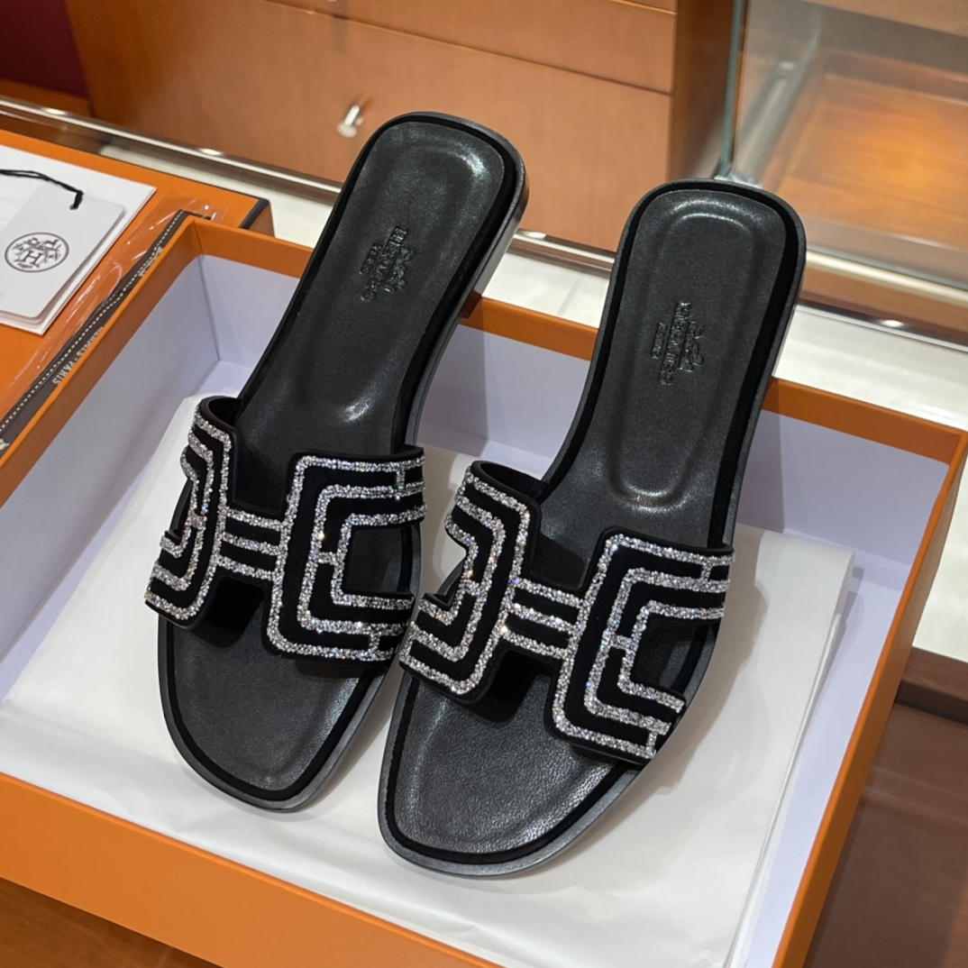 HERMES  Sandals New Slippers Handmade Italian lamb sole 10 days of shipment CC89 Nior
