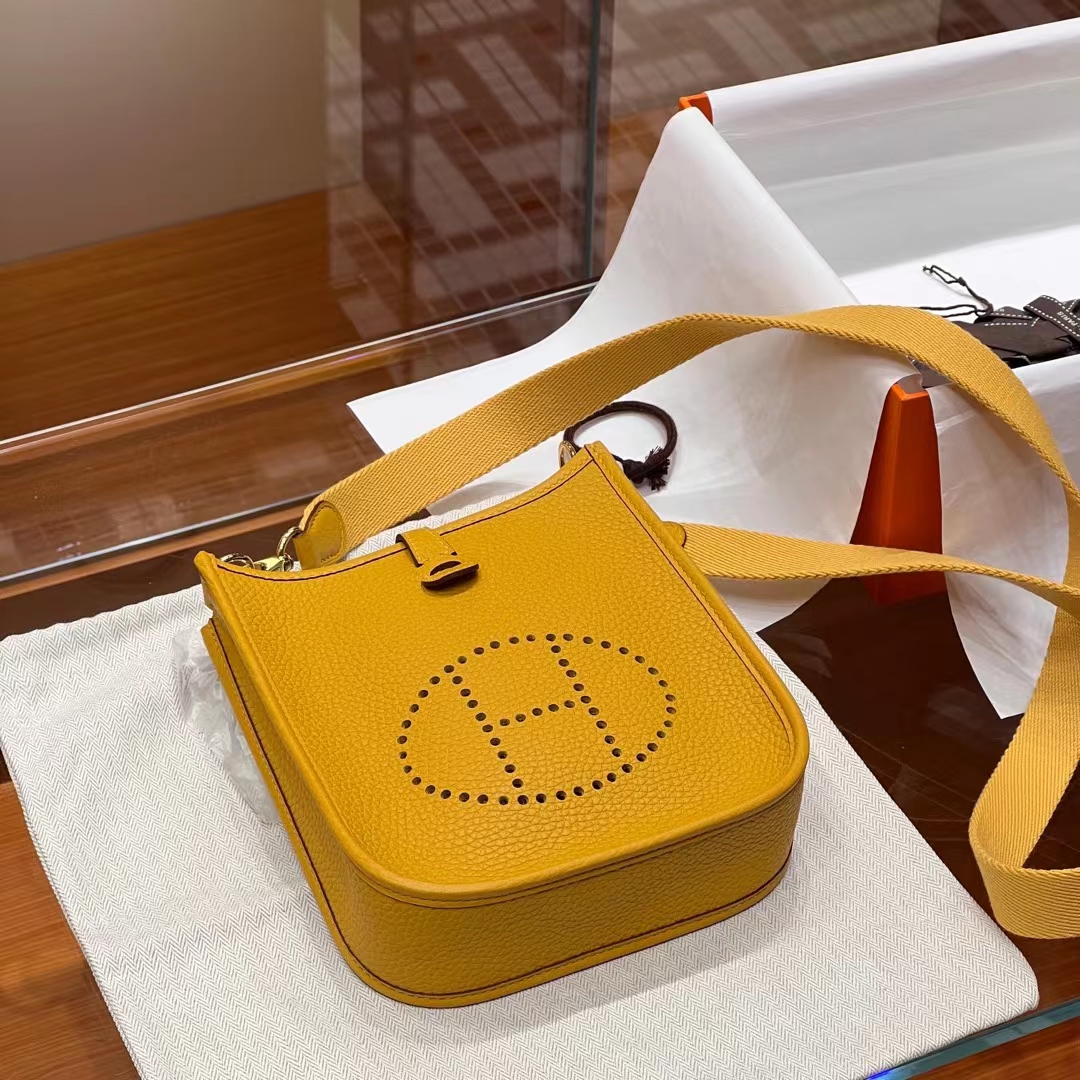 HERMES Mini Evelyne 9D Full handmade Evelyne Fatory 17x18x5.5cm