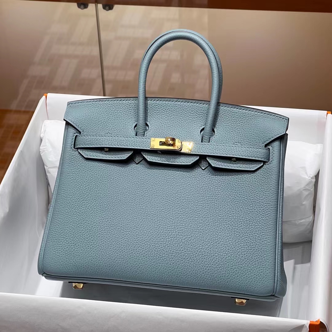 HERMES Birkin 25CM 7R Azur Togo Full handmade Birkin fatory GHW