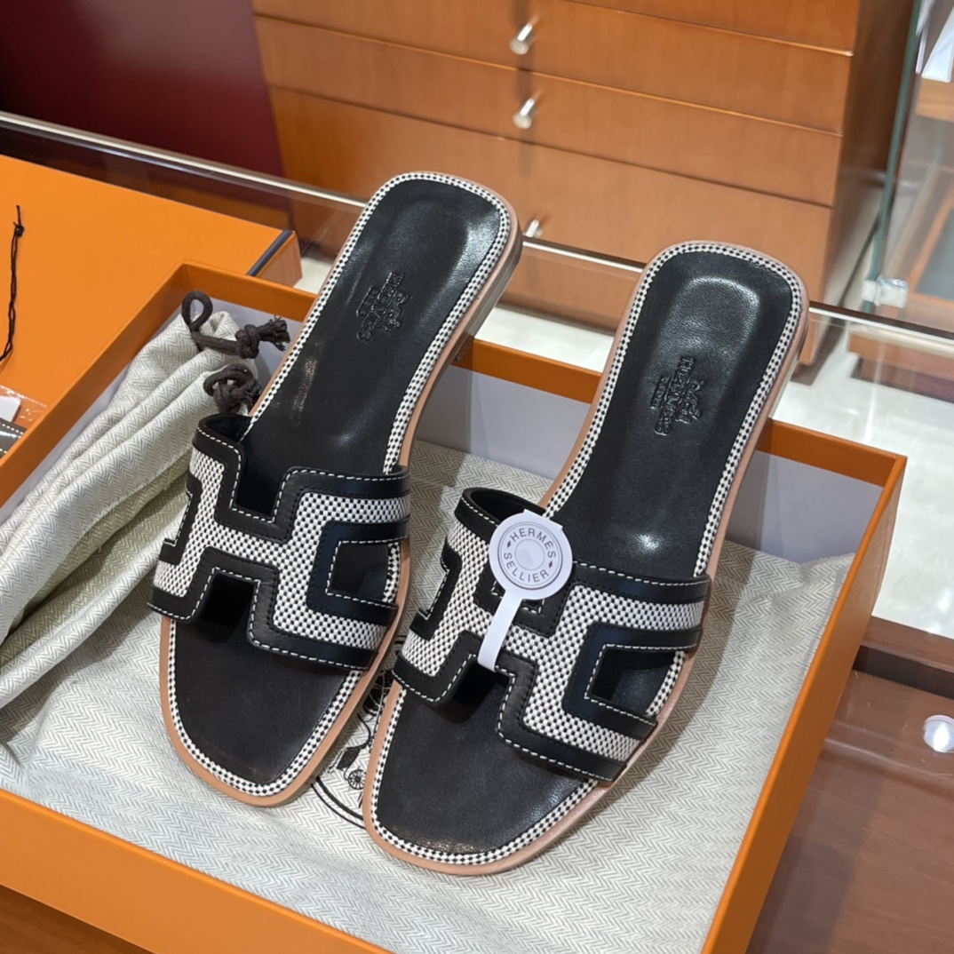 HERMES  Sandals New Slippers Handmade Italian lamb sole 10 days of shipment CC89 Nior