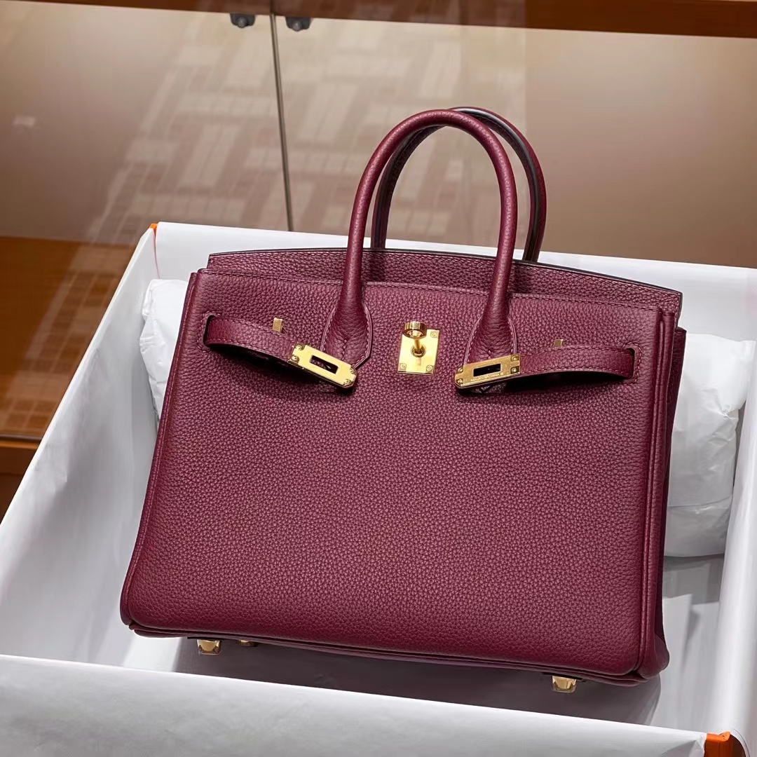HERMES Birkin 25CM B5 Rubis Togo Full handmade Birkin fatory GHW