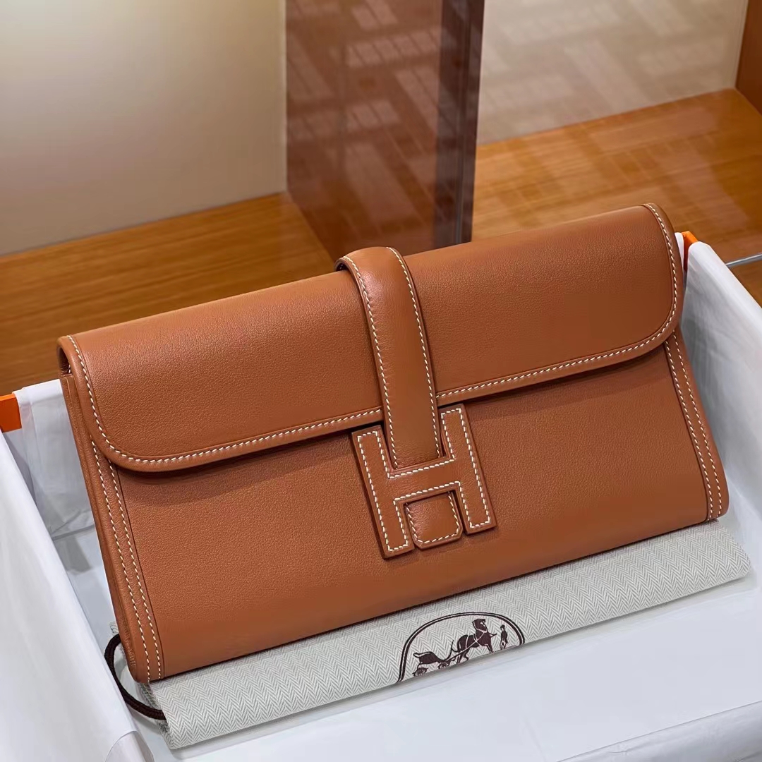 HERMES Jige Elan 29cm CK37 Swift Full handmade Fatory